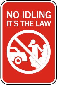 No Idling It's The Law Sign