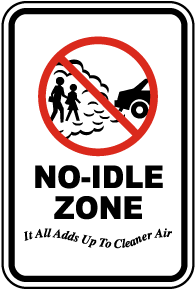 No Idle Zone Sign