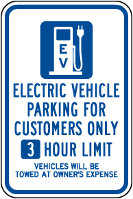 Electric Vehicle Parking for Customers Only Sign