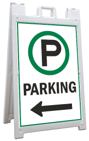 Parking Left Arrow Sandwich Board Sign