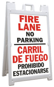 Bilingual Fire Lane No Parking Sign Sandwich Board Sign
