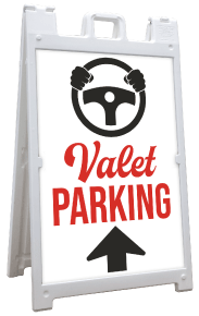 Valet Parking Up Arrow Sandwich Board Sign