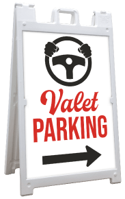 Valet Parking Right Arrow Sandwich Board Sign