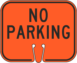 No Parking Cone Sign