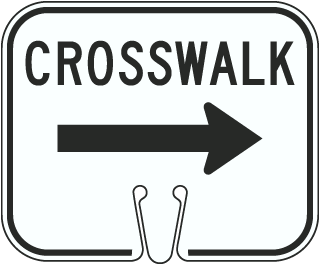 Crosswalk Right Cone Sign