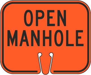 Open Manhole Cone Sign