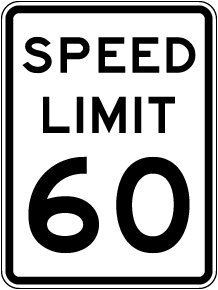 Speed Limit 60 MPH Sign
