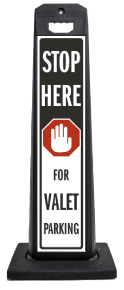 Stop Here for Valet Parking Vertical Panel