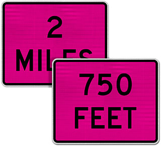 Custom Pink Supplemental Distance Sign