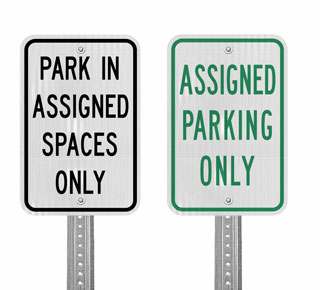 Assigned Parking Only Signs