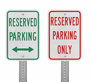 Basic Reserved Parking Signs