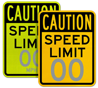 Custom Caution Speed Limit Signs