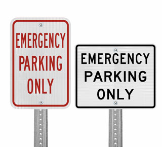 Emergency Parking Only Signs