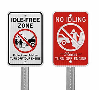No Engine Idling Signs