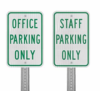 Staff Parking Only Signs