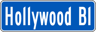 Hollywood Boulevard Replica Street Sign