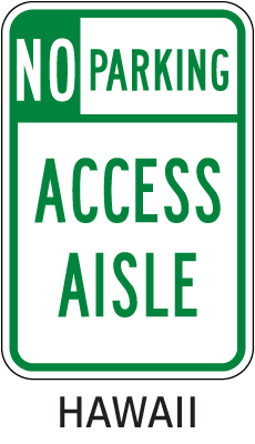 Hawaii Accessible Parking Sign