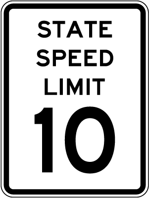 State Speed Limit 10 Sign