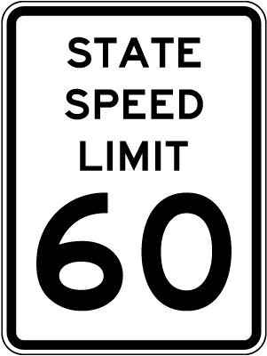 State Speed Limit 60 Sign