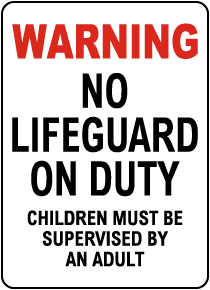 Maine No Lifeguard on Duty Sign