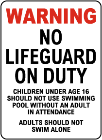 Massachusetts No Lifeguard Sign