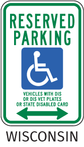 Wisconsin Accessible Parking Sign