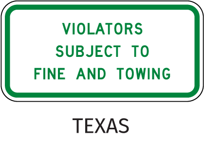 Texas Violators Subject to Fine Sign