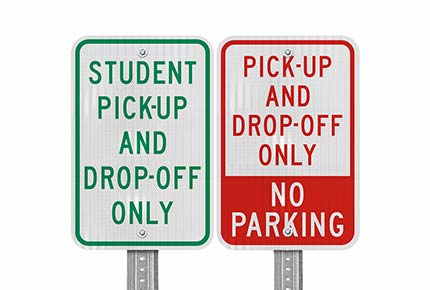 Student Drop Off Signs