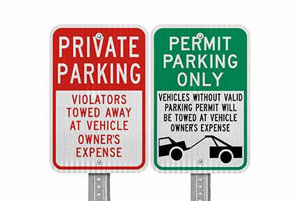 Reserved Parking Tow-away Signs