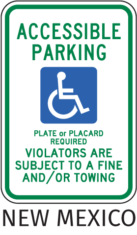 New Mexico Handicap Parking Sign