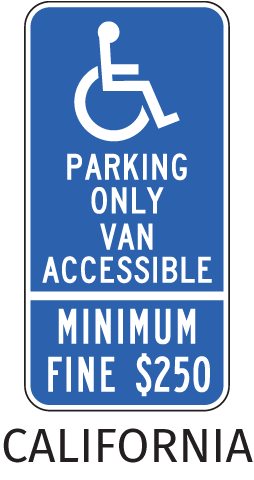 California Handicap Parking Van Accessible Sign