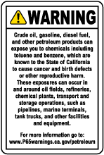 Petroleum Products Warning Sign