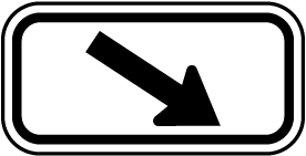 Black Diagonal Right Arrow Sign