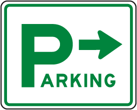 Parking Area Sign (Right Arrow)