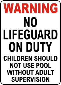 Texas No Lifeguard Sign