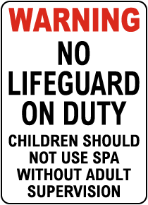 Texas No Lifeguard At Spa Sign