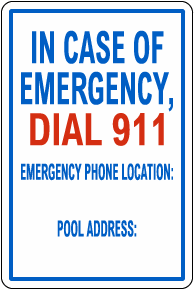 Texas In Case Of Emergency Pool Sign