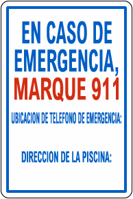 Texas Spanish In Case Of Emergency Pool Sign