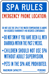 Texas Spa Rules Sign