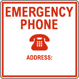 Texas Emergency Phone Sign