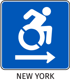 Accessible (Right Arrow) Sign