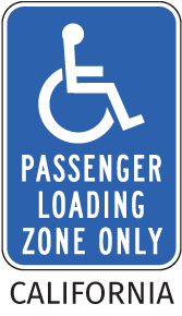 California Passenger Loading Zone Sign