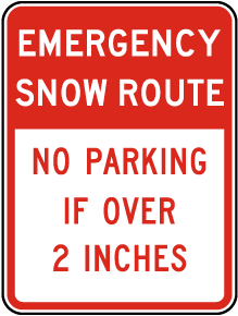 No Parking If Over 2 Inches Sign