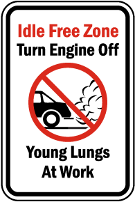 Idle Free Zone Turn Off Engine Sign