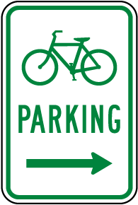 Bicycle Parking (Right Arrow) Sign