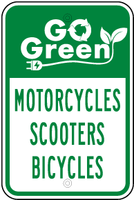 Go Green Scooters Parking Sign