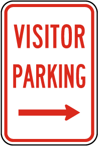 Visitor Parking (Right Arrow Sign)