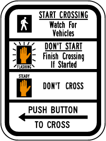 Pedestrian Signal Information Sign