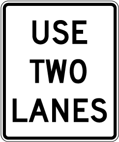 Intersection Lane Control Left Only Left and Right Sign