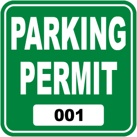 Parking Permit Sticker For Inside Window